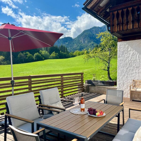 Ferienhaus mit Bergblick